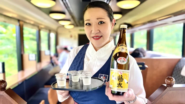A ride on Japan’s joyful ‘sake train’